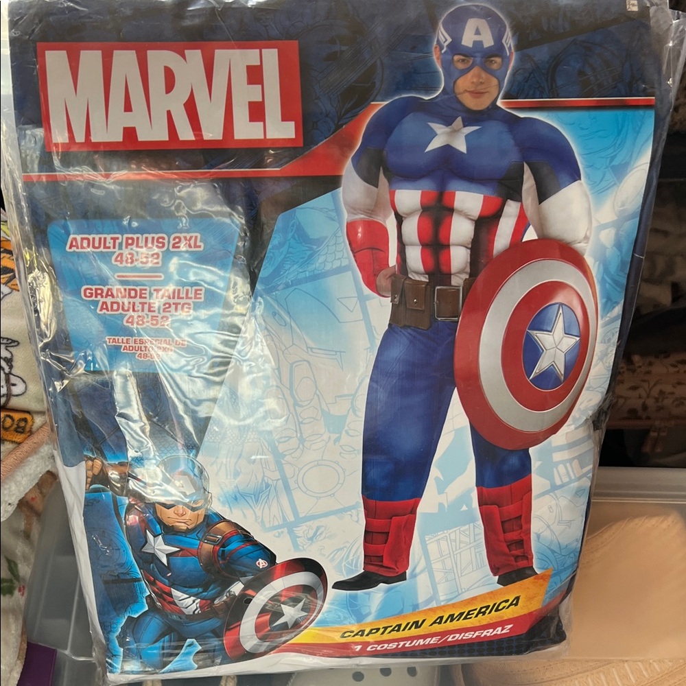 Marvel Captain America Mens Costume - Blue/Red/White